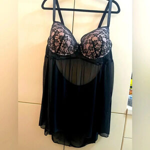 Secret Treasures sleepwear Black Lace Trim  Nightgown Womens 3XL